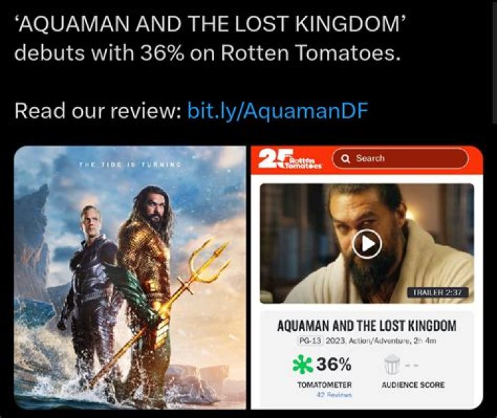 Aquaman’s Rotten Tomatoes Score Has Been Revealed