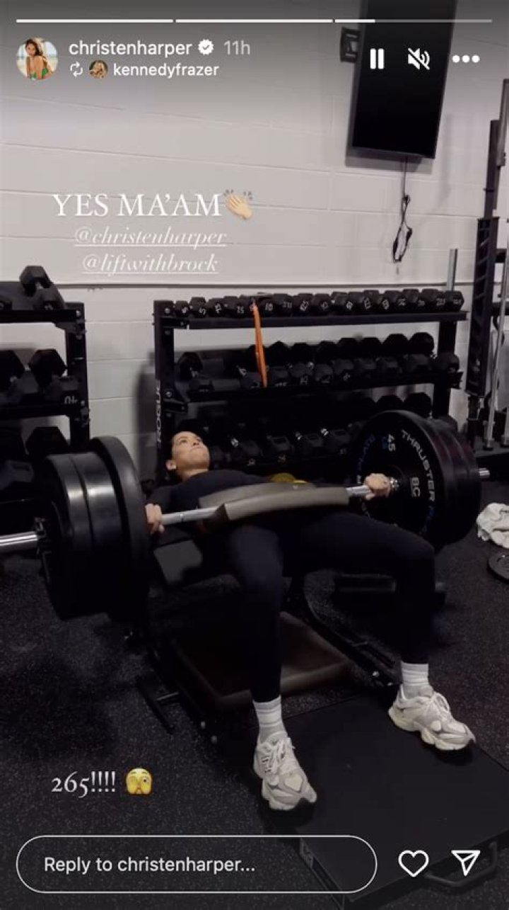 Christen Harper in Two-Piece Workout Gear Shares Her Lifting Workout