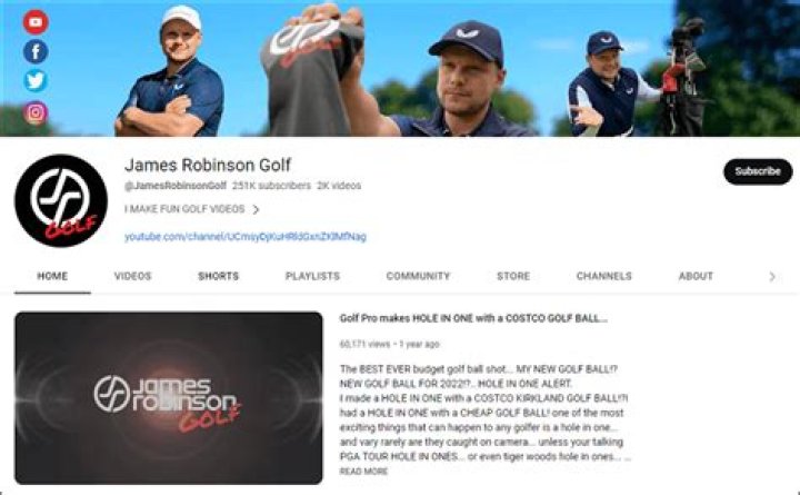 James Robinson Golf net worth, income and estimated earnings of Youtuber channel