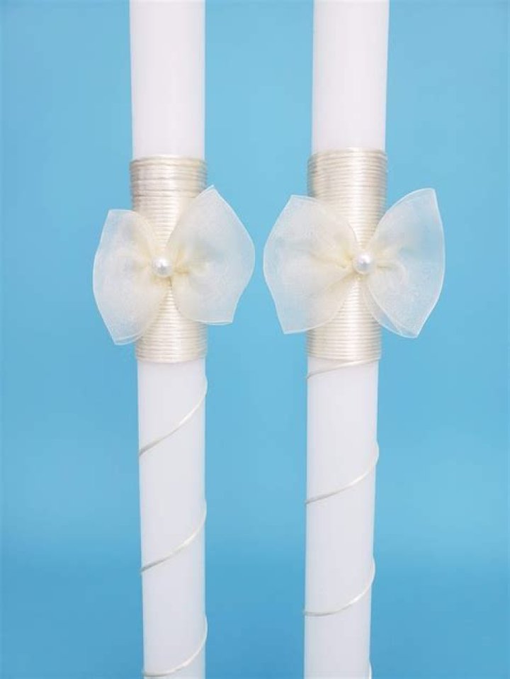 Wedding Candles Thick Stem | Decorated Orthodox Marriage Candle Set — Blessed Celebration