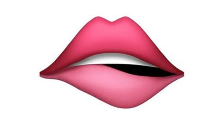 What does the biting lip emoji mean?